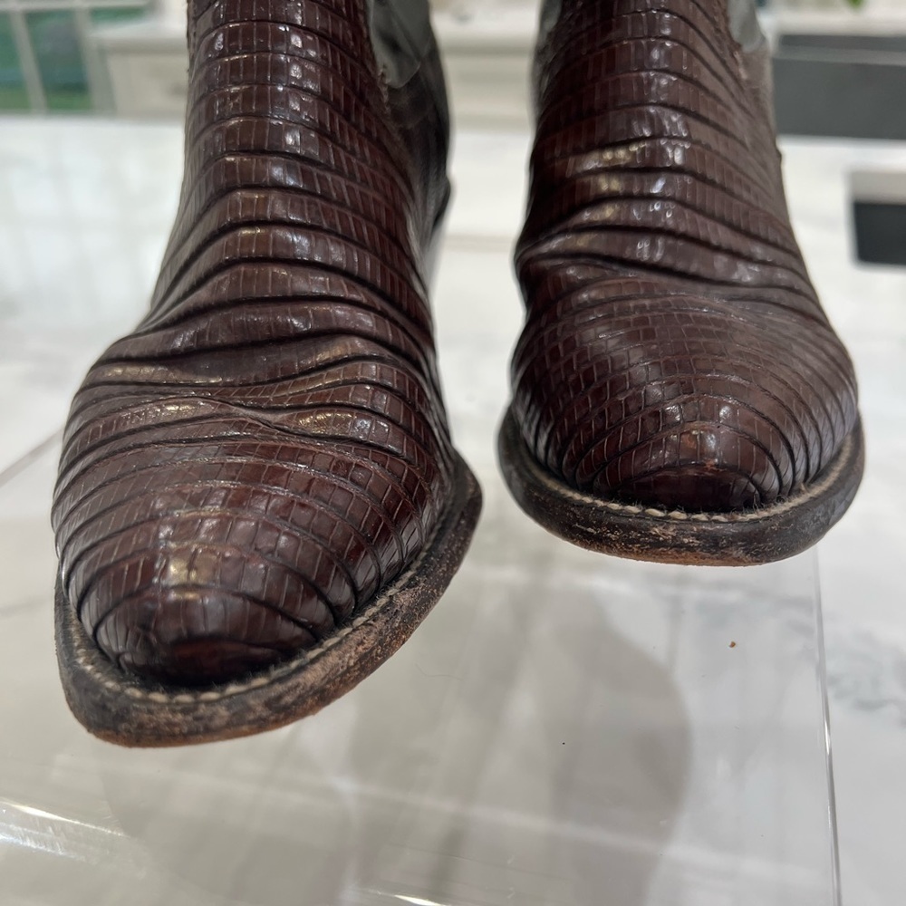 Justin Vintage brown lizard L 4711 western cowboy boots size 6 - Picture 5 of 14